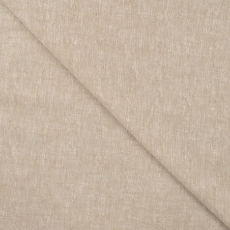 Tissu lin coton uni sable chiné