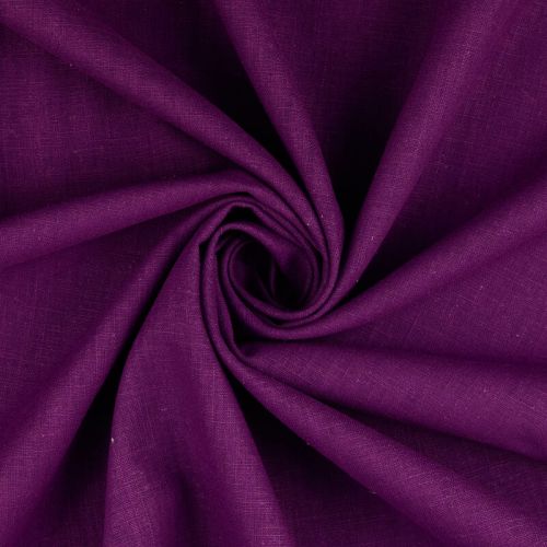 Tissu lin et coton uni lavé violet