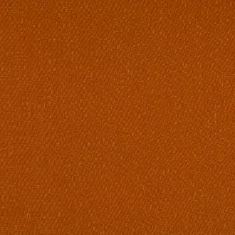 Tissu lin et coton uni lavé caramel