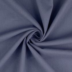 Tissu lin et coton uni lavé bleu jean