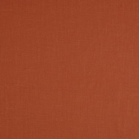 Tissu lin et coton uni lavé terracotta