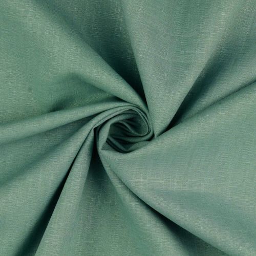 Tissu lin et coton uni lavé vert sauge