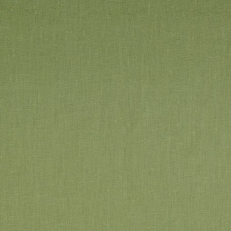 Tissu lin et coton uni lavé vert matcha