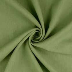 Tissu lin et coton uni lavé vert matcha
