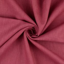Tissu lin et coton uni lavé framboise