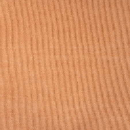 Tissu jersey velour cotelé abricot doux
