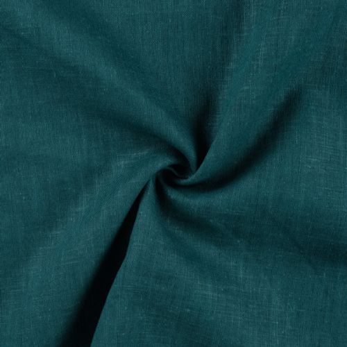 Tissu lin bleu canard 