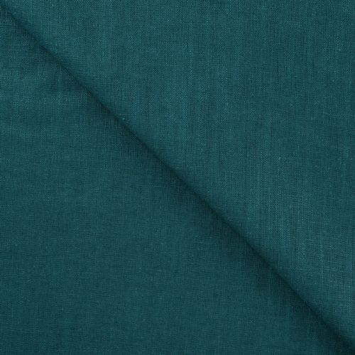 Tissu lin bleu canard 