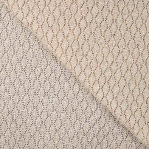 Tissu dentelle crochet coton beige