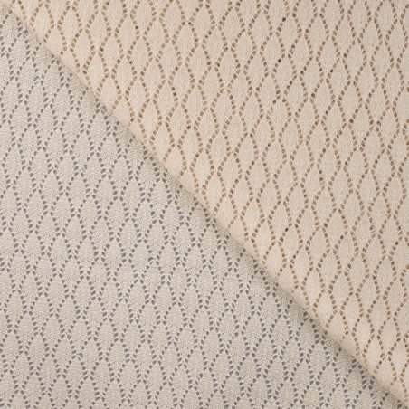 Tissu dentelle crochet coton beige