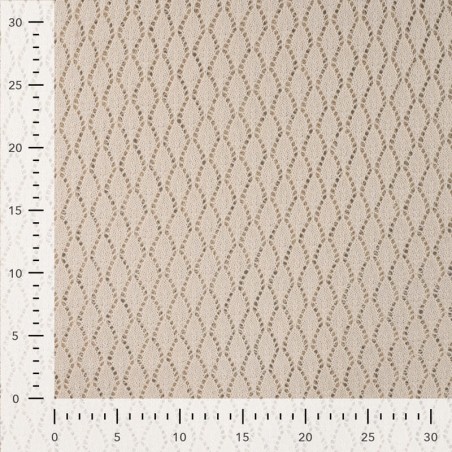 Tissu dentelle crochet coton beige