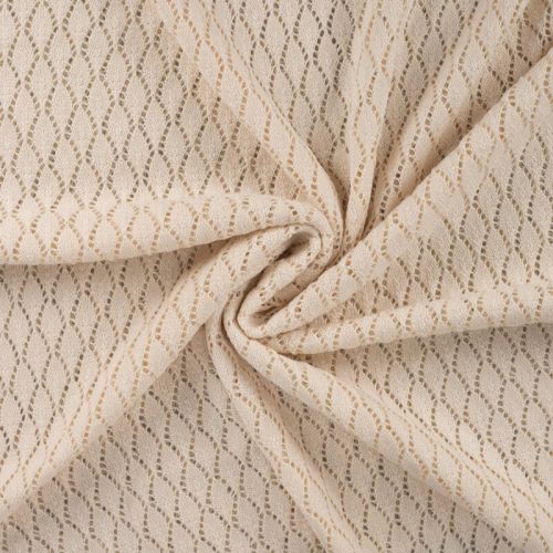 Tissu dentelle crochet coton beige