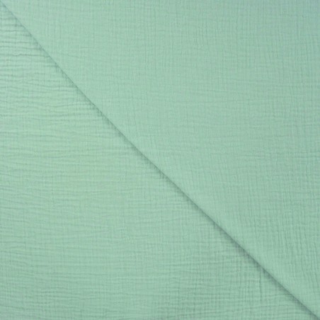 Tissu double gaze vert menthe clair