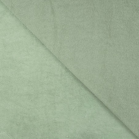 Tissu micro éponge bambou vert sauge