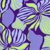Tissu viscose EcoVero fleurs stripe bleu lavande