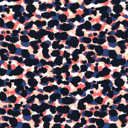 Tissu viscose satin léo marine