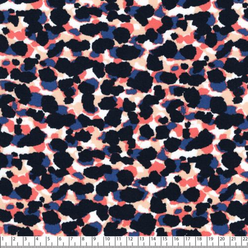 Tissu viscose satin léo marine
