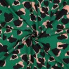 Tissu viscose léo fond vert grenouille