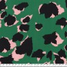 Tissu viscose léo fond vert grenouille