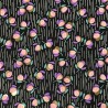 Tissu viscose fleurs bubble fond noir