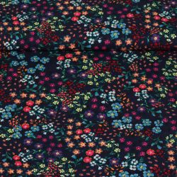 Tissu viscose garden by night fond marine