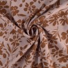Tissu viscose stretch fleurs marron fond vieux rose