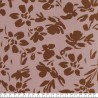 Tissu viscose stretch fleurs marron fond vieux rose