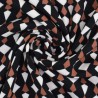 Tissu twill viscose graphique caramel noir