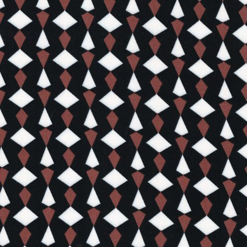 Tissu twill viscose graphique caramel noir