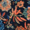 Tissu viscose fleurs ambiance indienne fond bleu