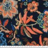 Tissu viscose fleurs ambiance indienne fond bleu