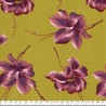 Tissu viscose fleurs fond vert amande Tissu viscose fleurs fond vert amande