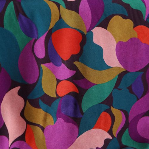 Tissu viscose stretch fleurs abstraites multicolore