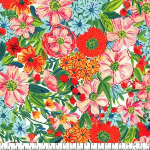 Tissu viscose EcoVero jardin de grand mère