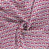 Tissu viscose fleurs scandi aubergine