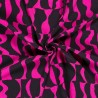 Tissu crêpe viscose abstrait bleu marine/fuchsia