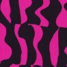 Tissu crêpe viscose abstrait bleu marine/fuchsia