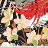 Tissu viscose stretch jungle Tiaré fond noir