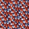 Tissu viscose twill stretch ovales fond terracotta Tissu viscose twill stretch ovales fond terracotta