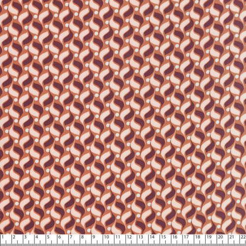 Tissu viscose stretch géométrique brique