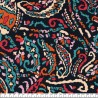 Tissu viscose paisley multicolore fond bleu marine