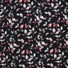 Tissu viscose stretch feuilles fond noir