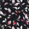Tissu viscose stretch feuilles fond noir