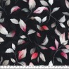Tissu viscose stretch feuilles fond noir
