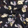 Tissu popeline de viscose fleurs fond bleu marine