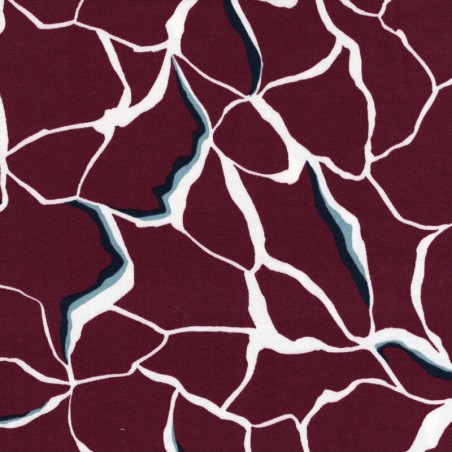 Tissu viscose stretch Salma fond bordeaux