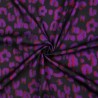 Tissu viscose léo violet fond noir
