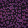 Tissu viscose léo violet fond noir