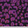 Tissu viscose léo violet fond noir