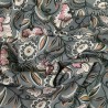 Tissu viscose fleurs paisley fond vert celadon
